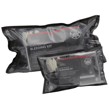The NORSE RESCUE® Bleeding Kit Large is a comprehensive assembly designed to address severe and life-threatening bleedings. This kit, customizable to meet individual needs, includes a selection of meticulously chosen products such as the C-A-T Tourniquet and NORSE RESCUE® essentials, ensuring you're prepared to handle emergencies with confidence and efficiency. - BA-NORSE-L