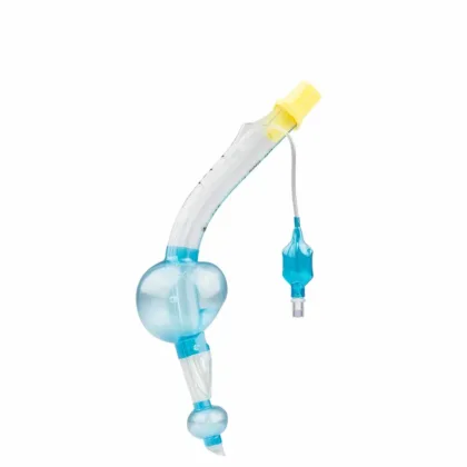 The Ambu King LTS-D Laryngeal Tube Set for Adult, Size 5, is a disposable and user-friendly airway device that ensures superior patient ventilation. It features a separate channel for gastric tube passage and a beveled distal tip for accurate placement, reducing the risk of tracheal entry.