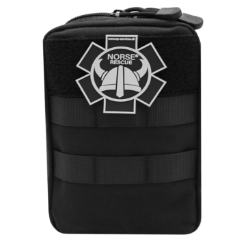 The NORSE RESCUE® Valkyrie Responder Pouch is engineered for rapid access to essential gear, featuring elastic storage loops for secure item organization and a PALS/MOLLE-style attachment system for versatile gear integration. Stay organized and prepared, whether in the field or on the move. (Note: Bag only - Patches sold separately). - BA-100011