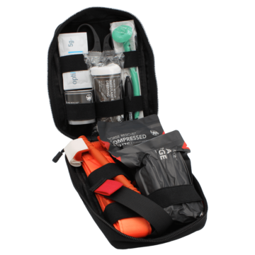 The NORSE RESCUE® D-FAK (Diplomat First Aid Kit) is a compact yet comprehensive emergency solution tailored for diplomats, packed in a discreet 19x12 cm pouch. It includes essential medical supplies for immediate response, ensuring preparedness for a variety of scenarios. The kit combines functionality with efficiency, encapsulating the essentials needed to address urgent medical situations effectively. - BA-100130