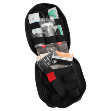 The NORSE RESCUE® D-FAK (Diplomat First Aid Kit) is a compact yet comprehensive emergency solution tailored for diplomats, packed in a discreet 19x12 cm pouch. It includes essential medical supplies for immediate response, ensuring preparedness for a variety of scenarios. The kit combines functionality with efficiency, encapsulating the essentials needed to address urgent medical situations effectively. - BA-100130