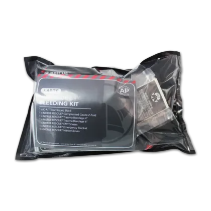 The NORSE RESCUE® Bleeding Kit Large is a comprehensive assembly designed to address severe and life-threatening bleedings. This kit, customizable to meet individual needs, includes a selection of meticulously chosen products such as the C-A-T Tourniquet and NORSE RESCUE® essentials, ensuring you're prepared to handle emergencies with confidence and efficiency.