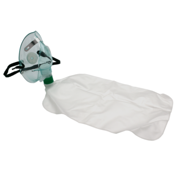 The NORSE RESCUE® Oxygen Mask w/Reservoir L3 for adults is a versatile three-in-one emergency mask designed to deliver oxygen treatment at approximately 10 liters per minute. Featuring a soft construction with a metal nose clip for a secure fit and two side vents for optimal oxygen concentration, this mask ensures effective treatment with a 200 cm hose for extended reach. - BR-100079