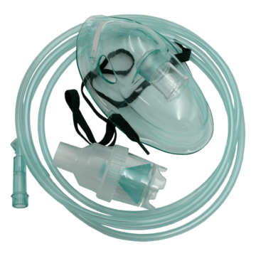 The NORSE RESCUE® Nebulizer Mask L3 for adults is designed to provide effective nebulization treatment, suitable for oxygen supplementation and medication administration. It ensures efficient medication absorption through nebulization, equipped with a 200 cm hose for enhanced mobility and comfort during use. - BR-100081