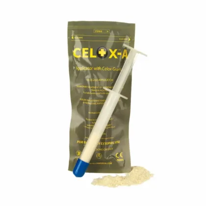 Celox-A Hemostatic Applicator, 6 g, Sterile, delivers Celox™ granules directly to the bleeding site of penetrating injuries, providing rapid and effective hemorrhage control.