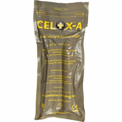 Celox-A Hemostatic Applicator, 6 g, Sterile, delivers Celox™ granules directly to the bleeding site of penetrating injuries, providing rapid and effective hemorrhage control.