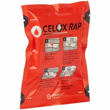 Celox Rapid Hemostatic Gauze, in a 5 ft. Z-fold design, is the fastest-acting hemostatic gauze available, stopping life-threatening bleeding in just 60 seconds, significantly reducing blood loss and treatment time.