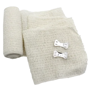 The NORSE RESCUE® Elastic Crepe Bandage (10 cm x 4.5 m) provides gentle, breathable support, ideal for managing sprains, dislocations, and joint swelling. This skin-friendly, lightweight bandage offers mild compression, aiding in the recovery of soft tissue injuries and post-operative care. - CL-001120