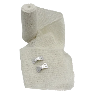 The NORSE RESCUE® Elastic Crepe Bandage (10 cm x 4.5 m) provides gentle, breathable support, ideal for managing sprains, dislocations, and joint swelling. This skin-friendly, lightweight bandage offers mild compression, aiding in the recovery of soft tissue injuries and post-operative care. - CL-001120