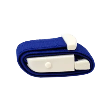 The Quick Release Tourniquet is an elasticated, latex-containing tourniquet with a quick release buckle for single-hand operation, designed for efficient emergency blood loss prevention.