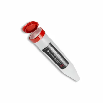 The NAR Sharps Shuttle is a clear, single-use sharps container designed for immediate fill-level monitoring, holding up to six needles. Its tapered, "point first" design ensures easy storage and secure containment, with a quick-tab locking top for safe disposal.