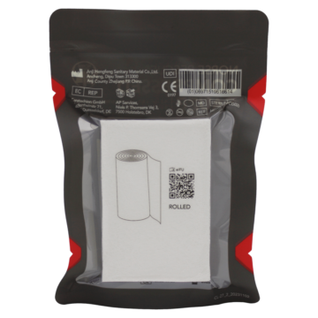 The NORSE RESCUE® Compressed Gauze Rolled is a premium, high-absorbency cotton gauze designed for stabilizing and managing large wound areas. Vacuum-packed for compact storage, it easily expands to 4.5” x 4.1 yards (11.4 cm x 3.75 m) upon opening, ideal for use under compression bandages to effectively slow significant blood flow. - CL-27