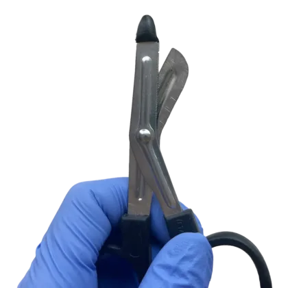 The EMT Shears, 4" (Mini), are compact yet powerful, capable of cutting through tough materials, including a penny, making them ideal for field use and emergency situations.