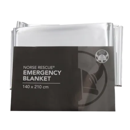 The NORSE RESCUE® Emergency Blanket is a crucial survival tool, designed to offer compact emergency protection in all weather conditions by retaining 90% of body heat. Made from high-quality materials comparable to more expensive foil blankets, it is waterproof, windproof, and incredibly lightweight, ensuring easy storage and reliability. The blanket features a 12 miu silver/silver construction, optimizing thermal efficiency and durability.