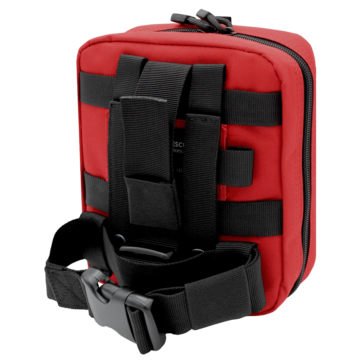 The NORSE RESCUE® IFAK, RED, features a distinctive Red and Black Leg Rig, a lightweight, adaptable bag designed for personalized first aid needs. It offers a main compartment for organized storage and easy access to essential medical supplies. Attachable to either a belt or thigh, this high-quality leg rig suits various personal preferences and comes equipped with a Velcro front for attaching individual patches (content and patches sold separately). - IF-AP-RED