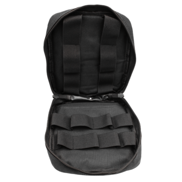 The NORSE RESCUE® Leg Rig is a versatile, black, lightweight bag designed for easy storage and quick access to essential first aid equipment. Attachable to either your belt or thigh, it caters to personal comfort and accessibility. Featuring a practical main compartment and high-quality construction, it includes a Velcro front for attaching individual bag patches, enhancing personalization and identification (NORSE RESCUE® Bag Patch sold separately). - IF-AP