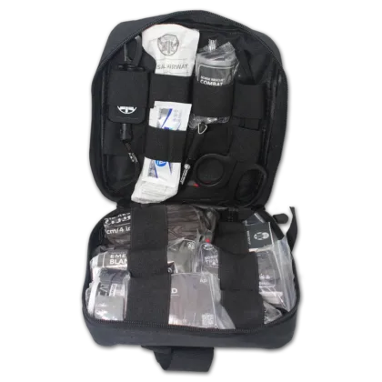 The NORSE RESCUE® IFAK Kit is a comprehensive, customizable emergency medical kit designed to meet the diverse needs of first responders and individuals in various scenarios. Packed in a NORSE RESCUE® IFAK, BLK bag, this kit includes essential medical supplies like trauma bandages, chest seals, nasal airways, and more, ensuring preparedness for a wide range of medical emergencies. The kit's content can be adjusted to fit specific needs and demands, making it an essential asset for anyone committed to safety and emergency response.