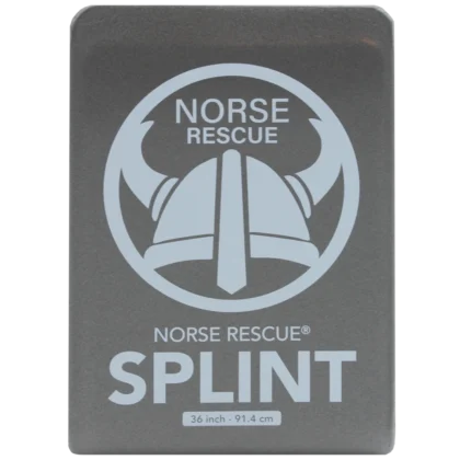 The NORSE RESCUE® Splint is an adaptable, foam-padded aluminum splint for immobilizing all extremities. Lightweight and malleable, it offers patient comfort and can be shaped into various forms for targeted support. It's easily customizable with scissors to fit any size, making it an essential tool for effective injury management. Ideal for various conditions, this splint is compact, waterproof, and easily storable. - IM-00047-1