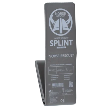 The NORSE RESCUE® Splint is an adaptable, foam-padded aluminum splint for immobilizing all extremities. Lightweight and malleable, it offers patient comfort and can be shaped into various forms for targeted support. It's easily customizable with scissors to fit any size, making it an essential tool for effective injury management. Ideal for various conditions, this splint is compact, waterproof, and easily storable. - IM-00047-1