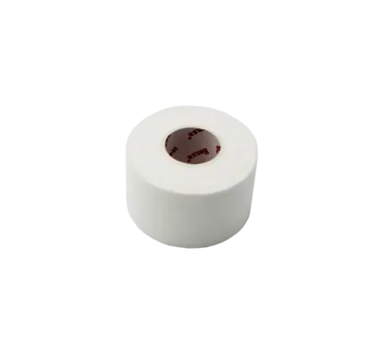 Henza Sports Tape, 3.8 cm x 10 m, is a light adhesive white tape, popular for its inelastic properties, providing reliable support and stability for sports injuries.