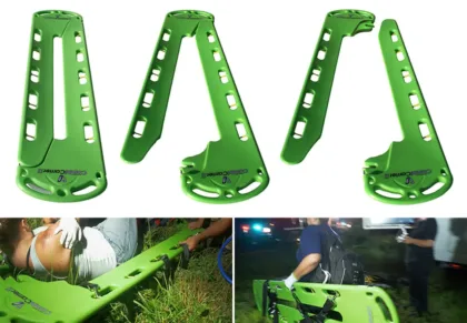 The CombiCarrierII® (Light Green) serves as both a scoop stretcher and extrication board, minimizing patient movement and meeting the latest Spinal Motion Restriction protocols for secure and efficient patient handling in extreme environments.