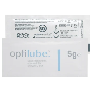 OptiLube 5g sachets provide sterile, water-soluble lubrication, minimizing the risk of patient-to-patient contamination during medical procedures. - AW-100201