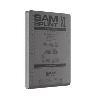 The SAM® Splint XL 36" Flat Charcoal offers unmatched flexibility and strength, ideal for emergency care. Lightweight, reusable, and radiolucent, it is easily molded to support various injuries.