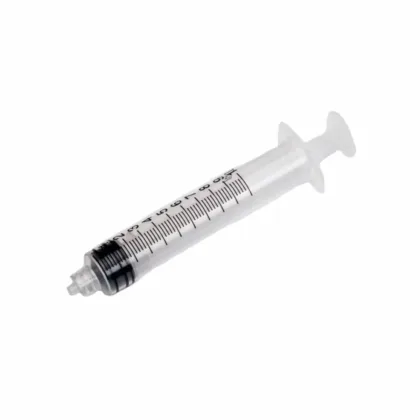 The Terumo 10 ml Luer Lock Syringe is a sterile, three-component syringe made from PP, featuring an ergonomic design and clear black graduations. It includes a latex-free plunger seal and is CE 0197 certified.