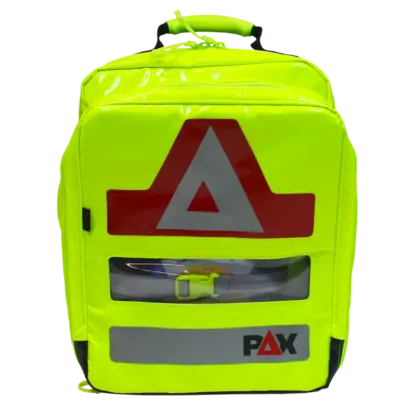 The Enhanced First Aid Kit (EFAK) is specifically designed for offshore industries, offering a customizable selection of essential medical supplies. Packed in the versatile Feldberg AED PAX bag, it includes tools like CAT tourniquets, bandages, airway management tools, and a suction device, all neatly organized for quick access.