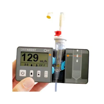 DripAssist is an FDA/CE-cleared infusion rate monitor that accurately counts IV drip rates with 99% precision, eliminating the need for a pump. It's portable, easy to use, and compatible with most IV sets, making it ideal for remote and emergency situations.