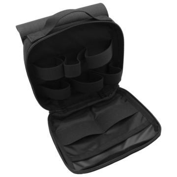The NORSE RESCUE® Týr Bag in black is a durable and spacious personal medical bag designed for battlefield and emergency response use. Made from high-quality CORDURA® fabric with YKK zippers and a UTX safety buckle, it offers exceptional durability and secure storage. Featuring a tear-off panel for quick access, internal elastic webbing for organized storage, and ample space for essential trauma and emergency medical supplies, this bag ensures users are prepared for critical situations. - BA-100036