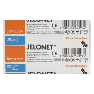 Jelonet Paraffin Gauze is a sterile, non-adherent dressing made from wide-meshed, specially woven gauze impregnated with white paraffin. Designed to prevent sticking to wounds, it offers soothing comfort, supports wound fluid drainage, and is compatible with external antiseptics or antibiotics. Ideal for burns, skin graft sites, open wounds, cuts, abrasions, leg ulcers, and pressure sores. - O-102611