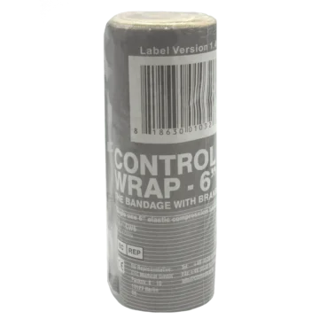 The Control Wrap 6″ by Tactical Medical Solutions® is an elastic bandage featuring integrated “brakes” that prevent accidental unrolling and enhance grip—ensuring consistent pressure and secure positioning even in high-stress or awkward wrapping situations. - CL-0007