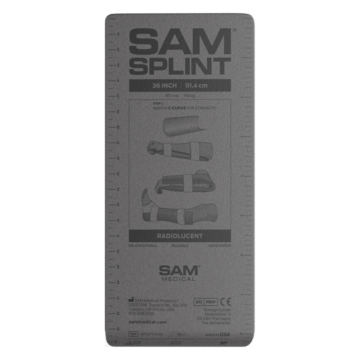 SAM Splint 36" Flat Charcoal 3 The SAM® Splint 36" Flat Charcoal is a lightweight, flexible immobilization device designed to temporarily stabilize extremities after traumatic injury. Utilizing the C-Curve™ Principle for strength, it can be easily shaped, cut to size, and secured with wrap or tape for versatile, reliable support in emergency care settings. - IM-100202
