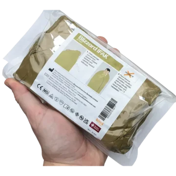 The Blizzard IFAK 2-Layer Blanket is an ultra-compact emergency thermal blanket designed to support hypothermia and shock management in pre-hospital and tactical environments. Its Reflexcell™ construction helps retain body heat while providing protection against wind and moisture. - EE-00250