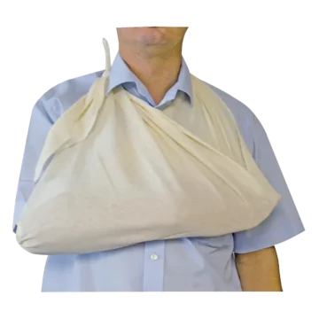 The Triangular Bandage 90 x 127 cm is a single-use, multi-functional bandage designed for slings, splinting, and general immobilization in first aid and pre-hospital care. Individually wrapped for hygiene and convenience, it is an essential addition to emergency response kits. - IM-100061